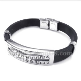 Pulsera De Caucho De Titanio Con Diseño De Meandro Griego Para Hombre