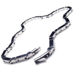 Collar Cuboide De Titanio Y Plata De 20,5 Pulgadas