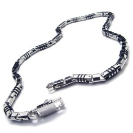 Collar Cuboide De Titanio Y Plata De 19,9 Pulgadas