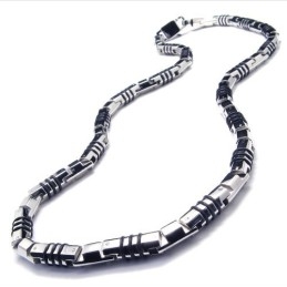 Collar Cuboide De Titanio Y Plata De 19,9 Pulgadas