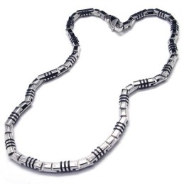 Collar Cuboide De Titanio Y Plata De 19,9 Pulgadas