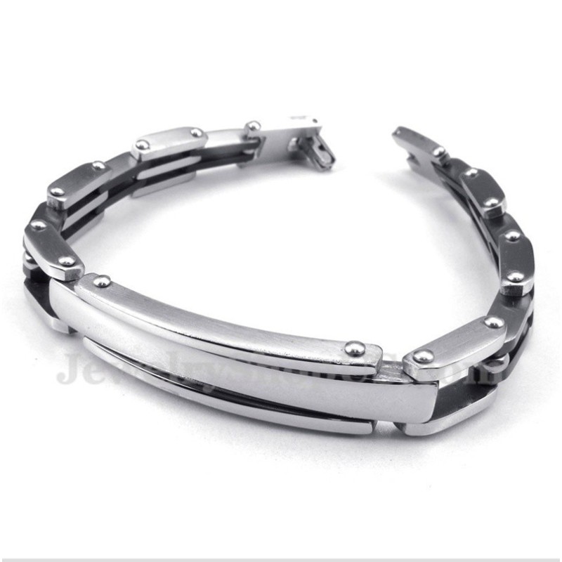 Pulsera De Titanio Negra Para Hombre