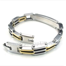 Pulsera De Titanio Chapada En Oro Para Hombre