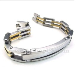 Pulsera De Titanio Chapada En Oro Para Hombre