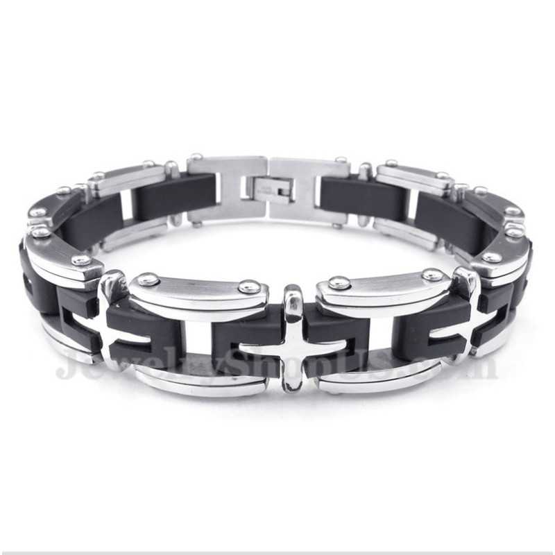 Pulsera De Cruz De Titanio Para Hombre