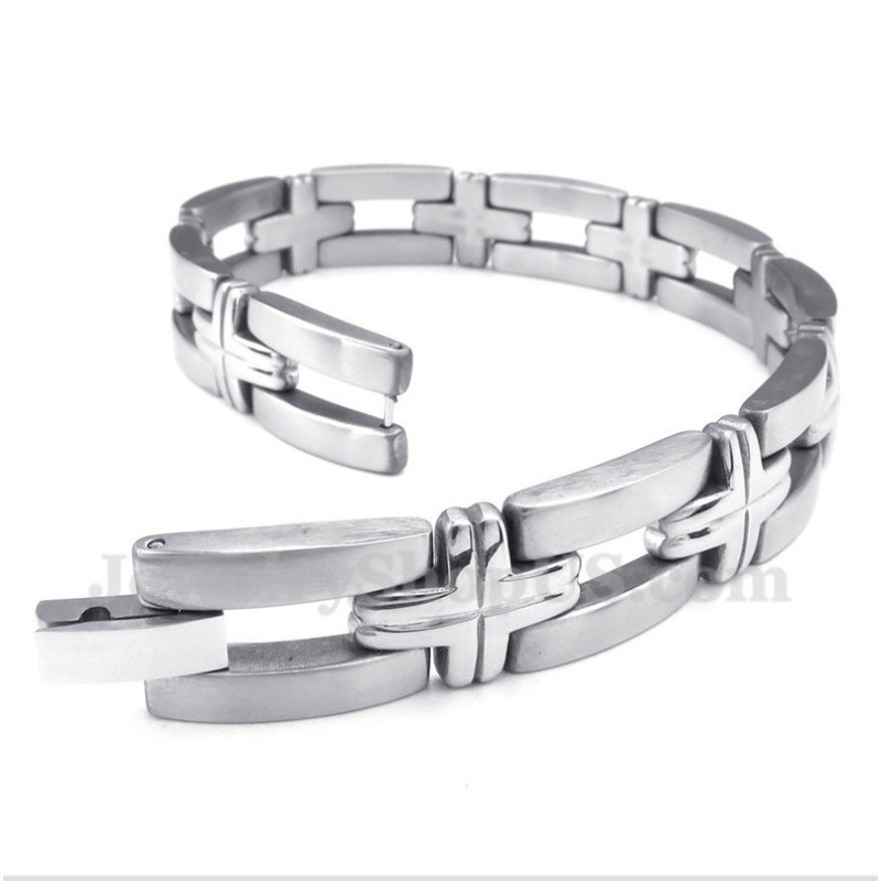 Pulsera De Cruz De Titanio Para Hombre