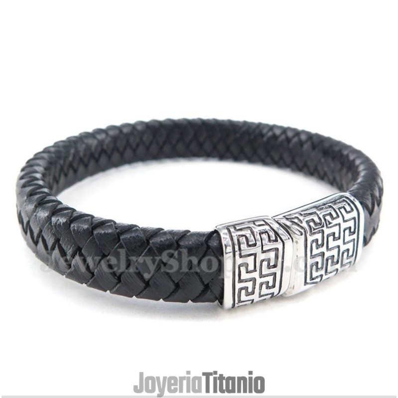Pulsera De Cuero De Titanio Para Hombre Pulsera De Cuero De Titanio Para Hombre
