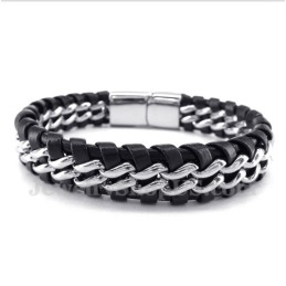 Pulsera De Cuero De Titanio Para Hombre