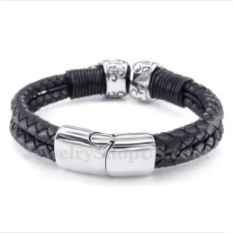 Pulsera De Cuero De Titanio Para Hombre