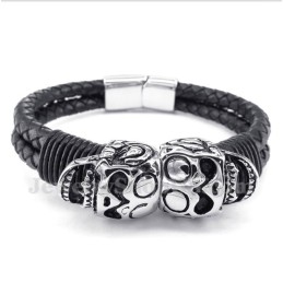 Pulsera De Cuero De Titanio Para Hombre
