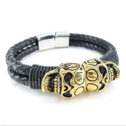 Pulsera De Cuero De Titanio Para Hombre