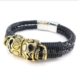 Pulsera De Cuero De Titanio Para Hombre