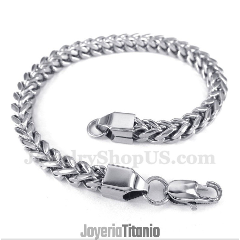 Pulsera De Titanio Y Plata Para Hombre Pulsera De Titanio Y Plata Para Hombre