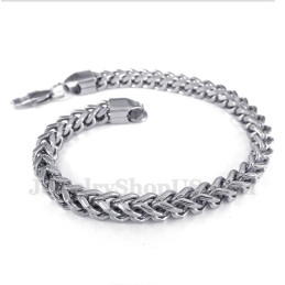 Pulsera De Titanio Y Plata Para Hombre