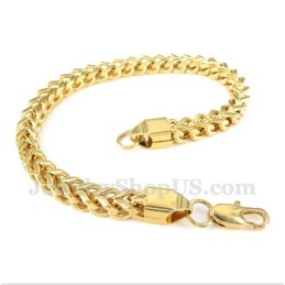 Pulsera De Titanio Dorado Para Hombre