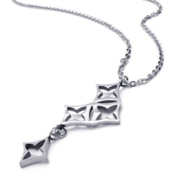 Collar De Estrellas De Plata Y Titanio De 15,4 Pulgadas