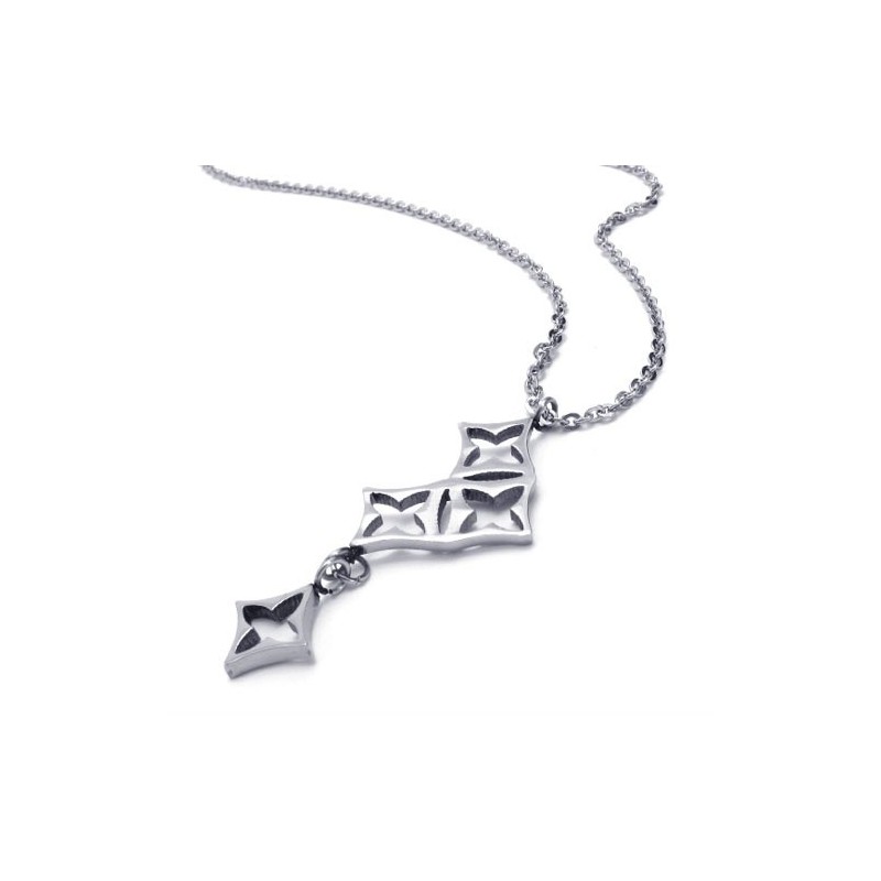 Collar De Estrellas De Plata Y Titanio De 15,4 Pulgadas Collar De Estrellas De Plata Y Titanio De 15,4 Pulgadas