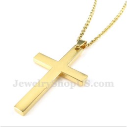 Colgante De Cruz De Oro Y Titanio Para Hombre Con Cadena Gratis