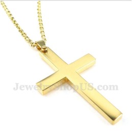 Colgante De Cruz De Oro Y Titanio Para Hombre Con Cadena Gratis