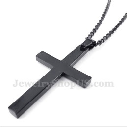 Colgante De Cruz Negra De Titanio Para Hombre Con Cadena Gratis