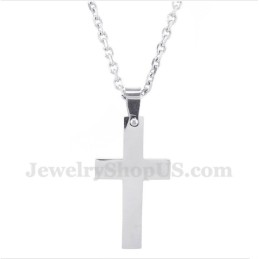 Colgante De Cruz De Titanio Para Hombre Con Cadena Gratis