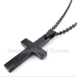 Colgante De Cruz Negra De Titanio Para Hombre Con Cadena Gratis