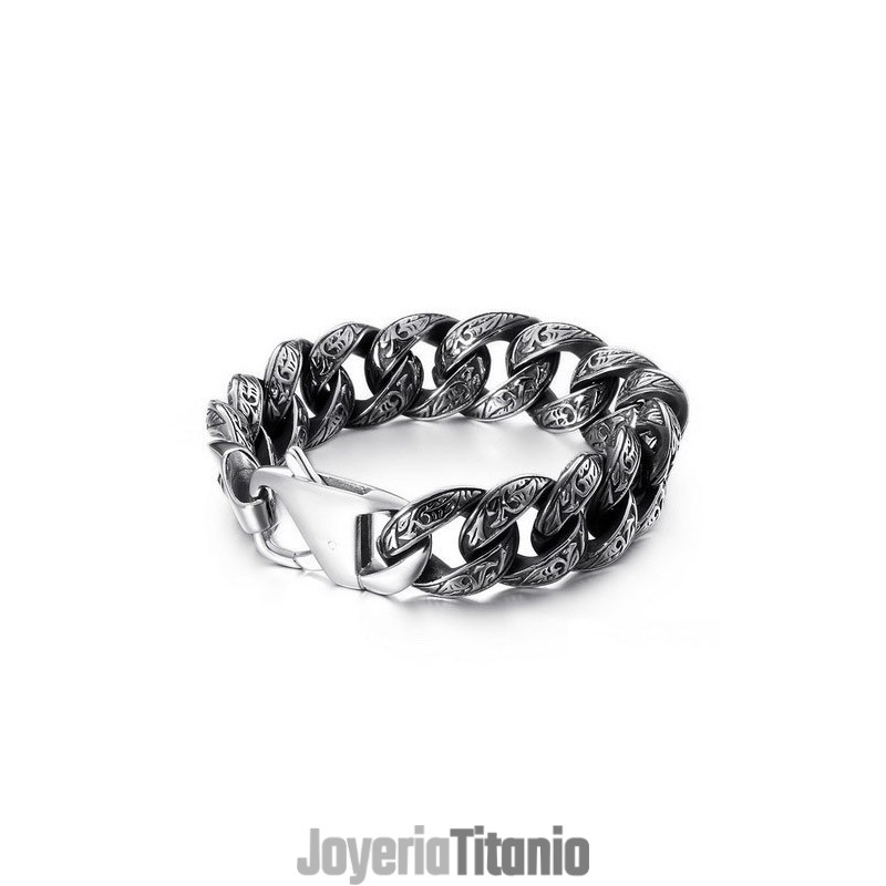 Pulsera De Titanio Con Cierre De Múltiples Bucles Para Hombre