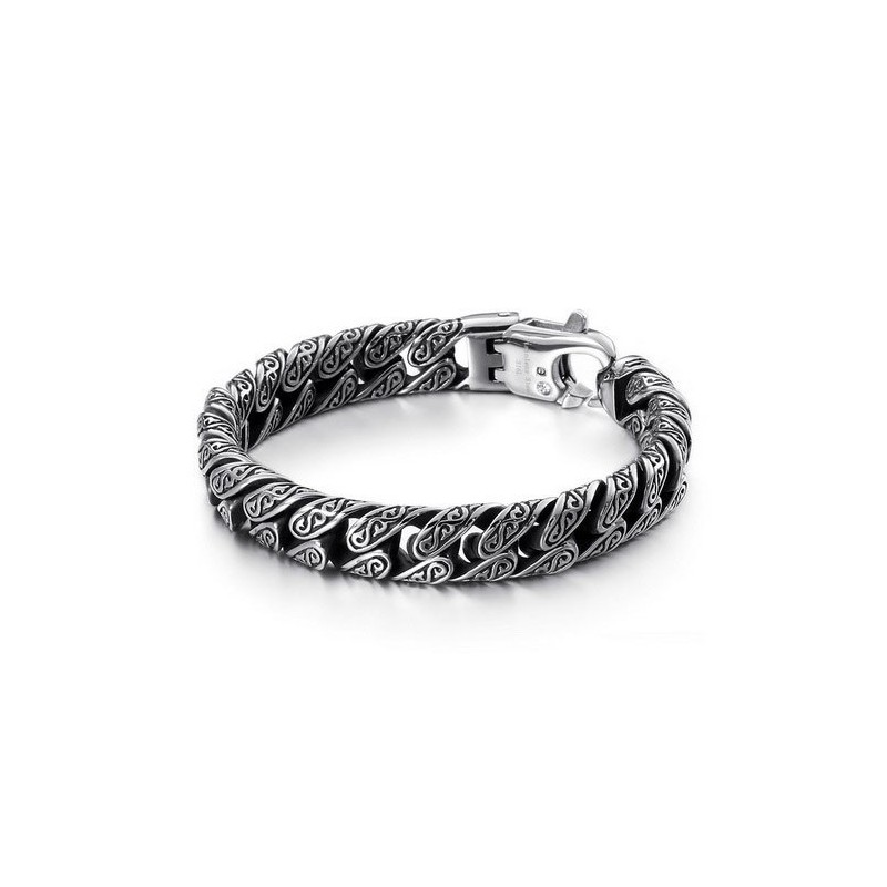 Pulsera De Titanio Con Cierre De Múltiples Bucles Para Hombre