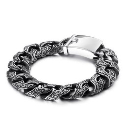 Pulsera De Titanio Con Cierre De Múltiples Bucles Para Hombre