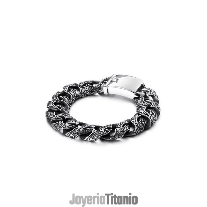 Pulsera De Titanio Con Cierre De Múltiples Bucles Para Hombre