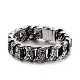 Pulsera De Titanio Con Diseño Floral Retro Y Personalidad Genial Para Hombre