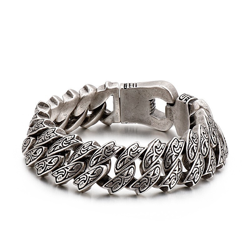 Pulsera De Titanio Con Diseño Floral Retro Y Personalidad Genial Para Hombre Pulsera De Titanio Con Diseño Floral Retro Y Personalidad Genial Para Hombre