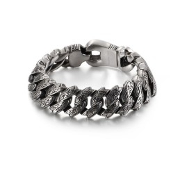 Pulsera De Titanio Con Diseño Floral Retro Y Personalidad Genial Para Hombre