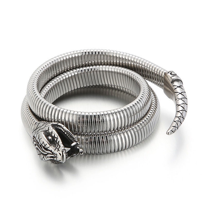 Pulsera De Titanio Con Apertura Múltiple Tipo Serpiente Para Hombre