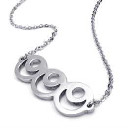 Collar De Moda De Titanio Y Plata De 15,7 Pulgadas