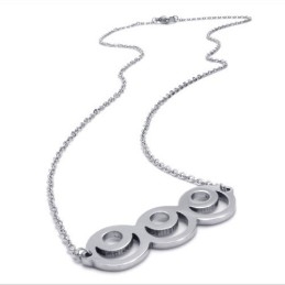Collar De Moda De Titanio Y Plata De 15,7 Pulgadas
