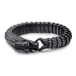 Pulsera De Titanio Vintage Con Diseño De Escamas De Dragón Para Hombre