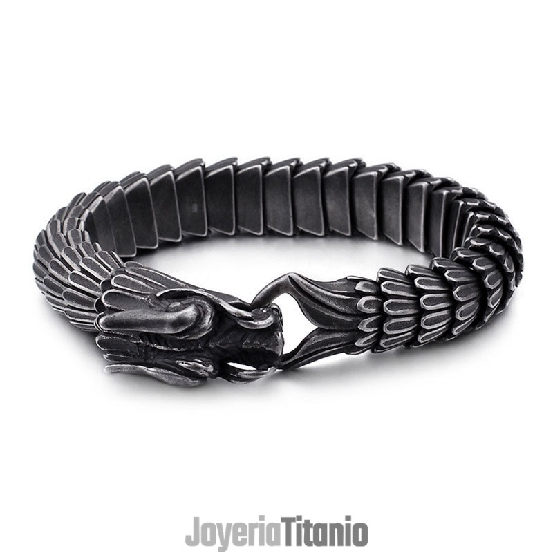 Pulsera De Titanio Vintage Con Diseño De Escamas De Dragón Para Hombre Pulsera De Titanio Vintage Con Diseño De Escamas De Dragón Para Hombre