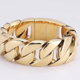 Nueva Pulsera De Titanio Chapada En Oro Para Hombre.
