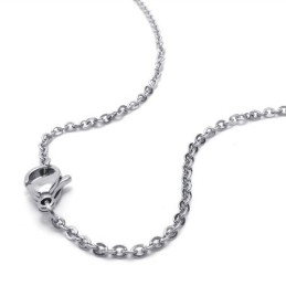 Collar De Moda De Titanio Y Plata De 15,7 Pulgadas