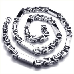Collar Cuboide De Titanio Y Plata De 21,7 Pulgadas