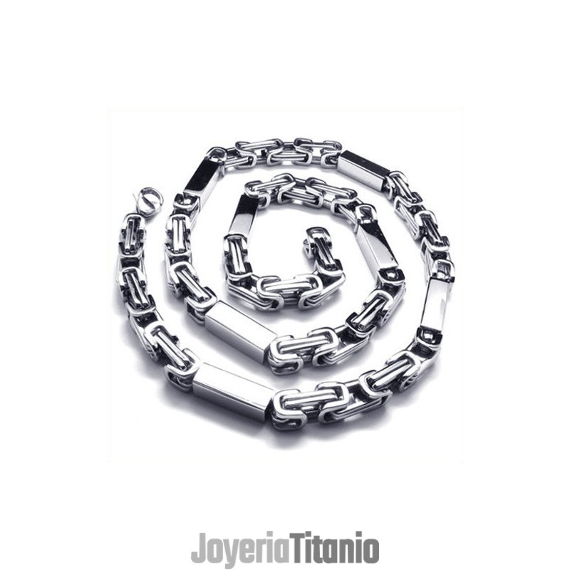 Collar Cuboide De Titanio Y Plata De 21,7 Pulgadas Collar Cuboide De Titanio Y Plata De 21,7 Pulgadas