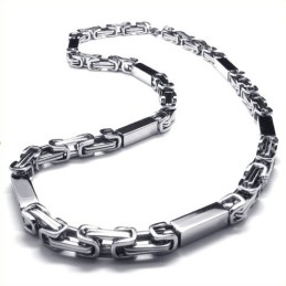 Collar Cuboide De Titanio Y Plata De 21,7 Pulgadas