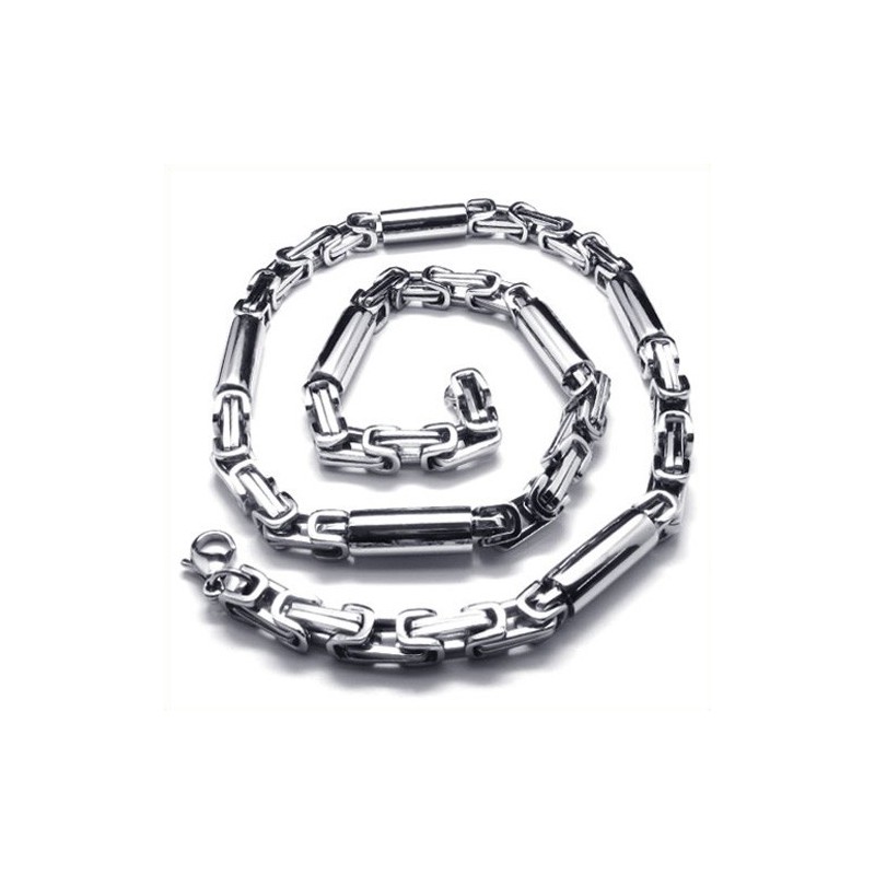 Collar Cilíndrico De Titanio Y Plata De 21,9 Pulgadas Collar Cilíndrico De Titanio Y Plata De 21,9 Pulgadas