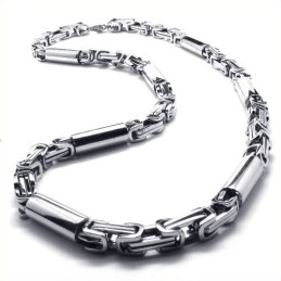 Collar Cilíndrico De Titanio Y Plata De 21,9 Pulgadas