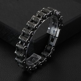Pulsera De Titanio Con Cadena De Motociclista Para Hombre