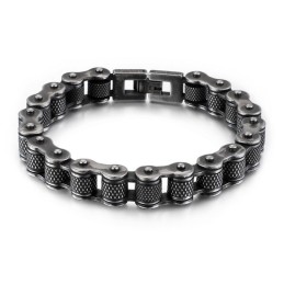 Pulsera De Titanio Con Cadena De Motociclista Para Hombre
