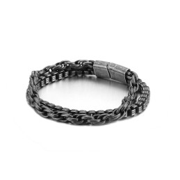 Pulsera De Titanio De Doble Capa Para Hombre