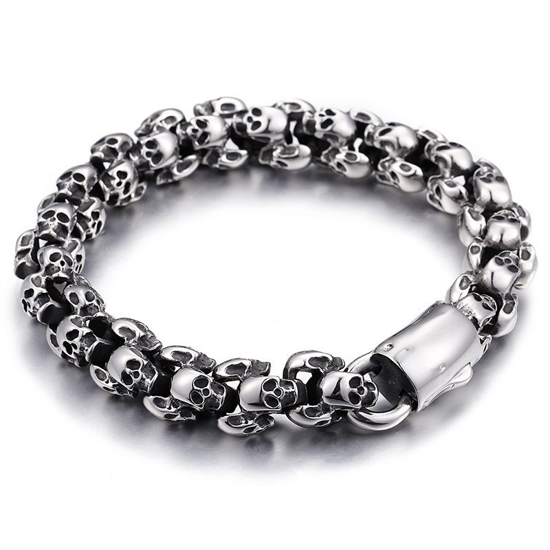 Pulsera De Calavera De Titanio De Moda Para Hombre Pulsera De Calavera De Titanio De Moda Para Hombre