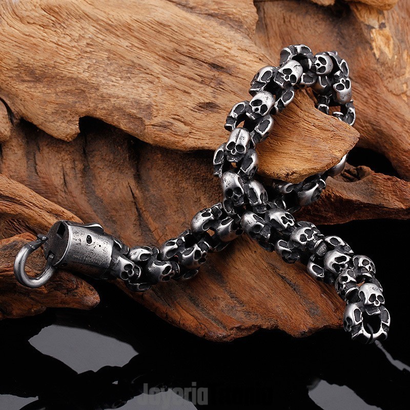Pulsera De Calavera De Titanio De Moda Para Hombre Pulsera De Calavera De Titanio De Moda Para Hombre